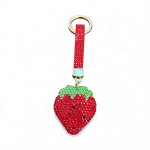 Red Strawberry Rhinestone Keychain